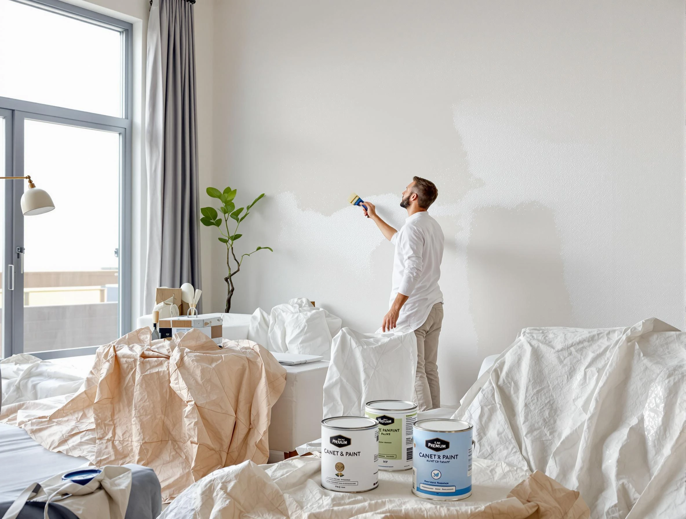 Citrus Park House Painters team carefully painting an interior wall in Citrus Park, AZ