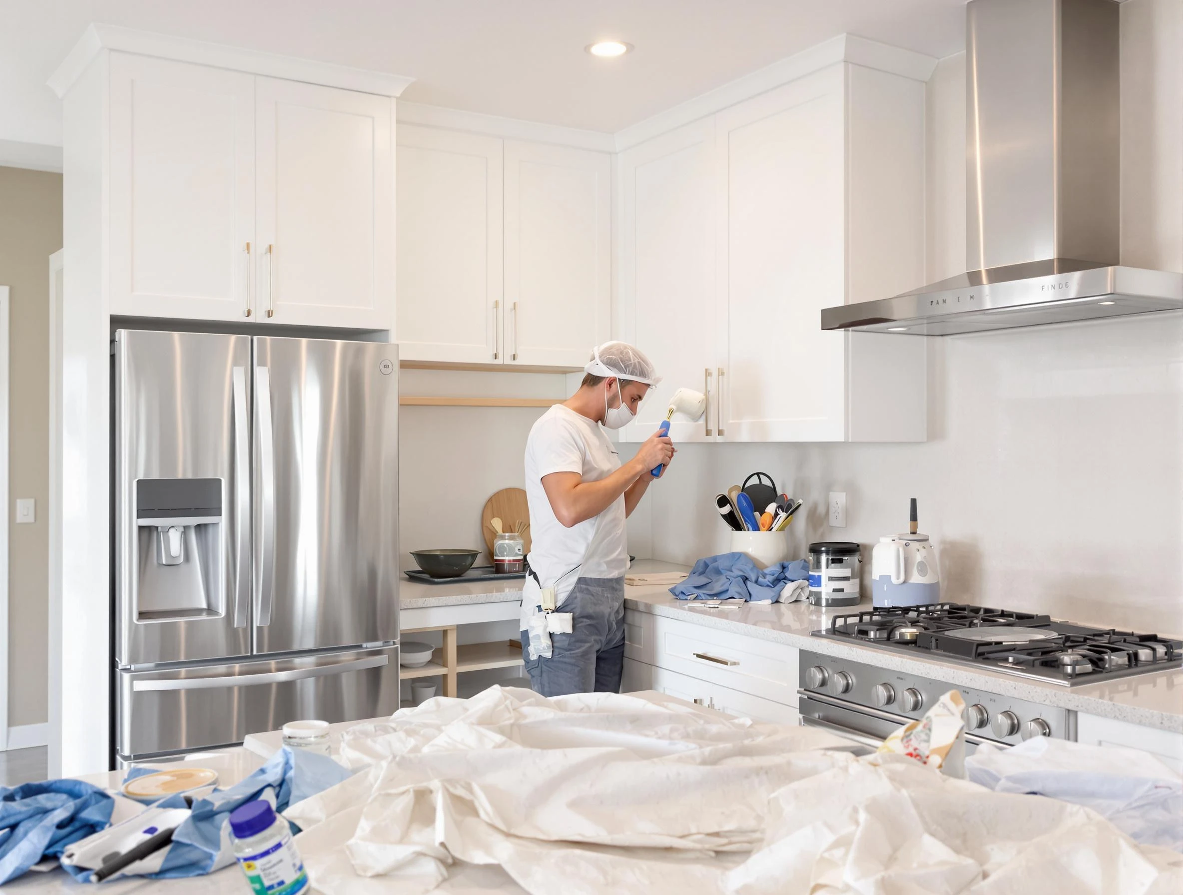 Citrus Park House Painters painter applying a fresh coat in a kitchen located in Citrus Park, AZ